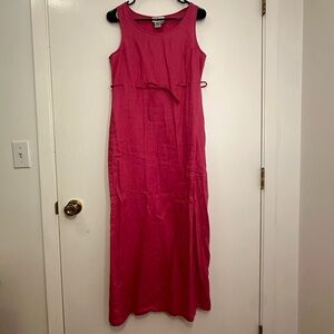 100% linen, pink summer dress